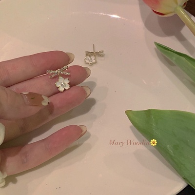 Anting Fashion Korea Jarum Perak Mangkuk Mutiara Mangkuk Anting Bunga Anting Kepribadian Kecil