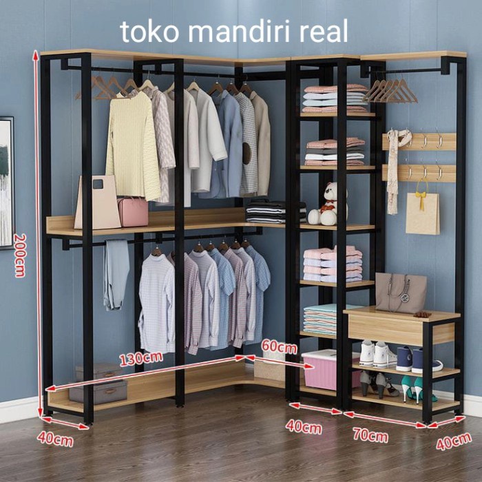 Hanger Lemari Gantung Baju /Hanger Besi Kayu