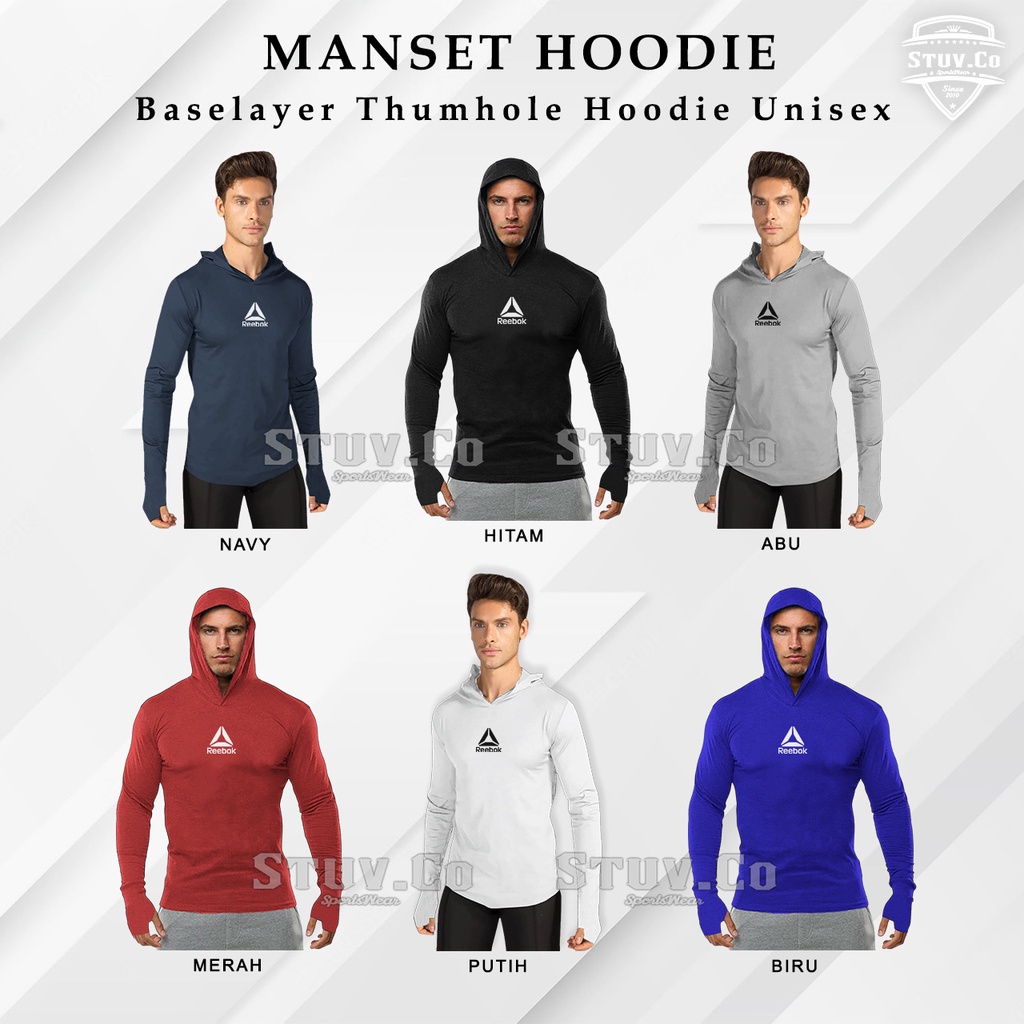 MANSET PRIA BASELAYER HOODIE LENGAN PANJANG OLAHRAGA GYM FITNESS FUTSAL SEPAKBOLA SEPEDA