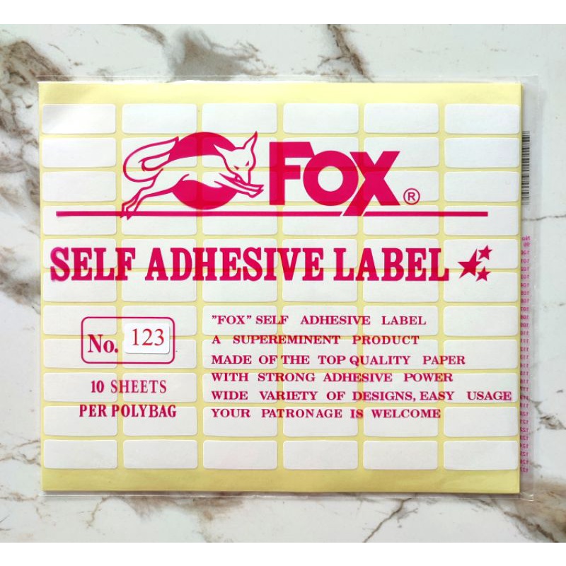 

Label Harga FOX No.123 ( 1 Pack/10 Lembar)