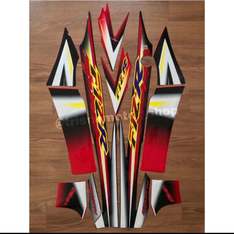 striping / sticker lis body Yamaha fizr / fiz r / f1zr sporty 2003 hitam merah