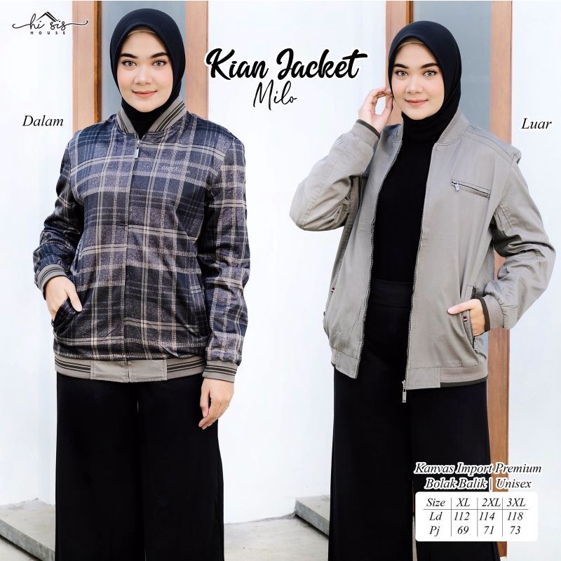 KIAN JACKET // IBAD JACKET UNISEX HI SIS HOUSE | Jacket Bolak Balik | Kanvas Import Premium