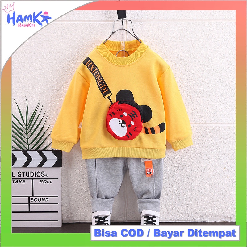 Baju Setelan Anak Laki Laki Waist Bag Import Stelan Baju Anak Bayi 6 12 Bulan 1 2 Tahun 3 4 Tahun Set Celana Panjang Levis