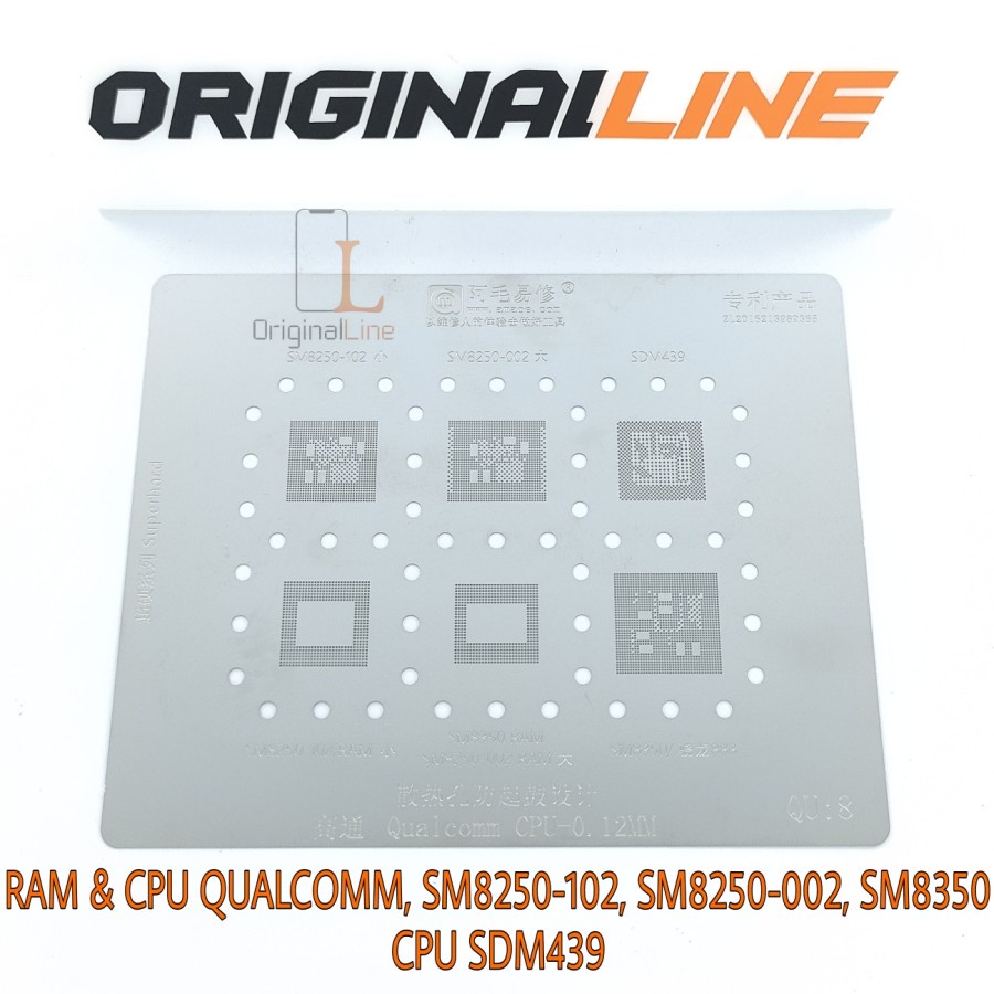CETAKAN IC CPU & RAM AMAOE QU:8 / QU8 / QU : 8 QUALCOMM SM8250-102 / 002 8350 SDM439