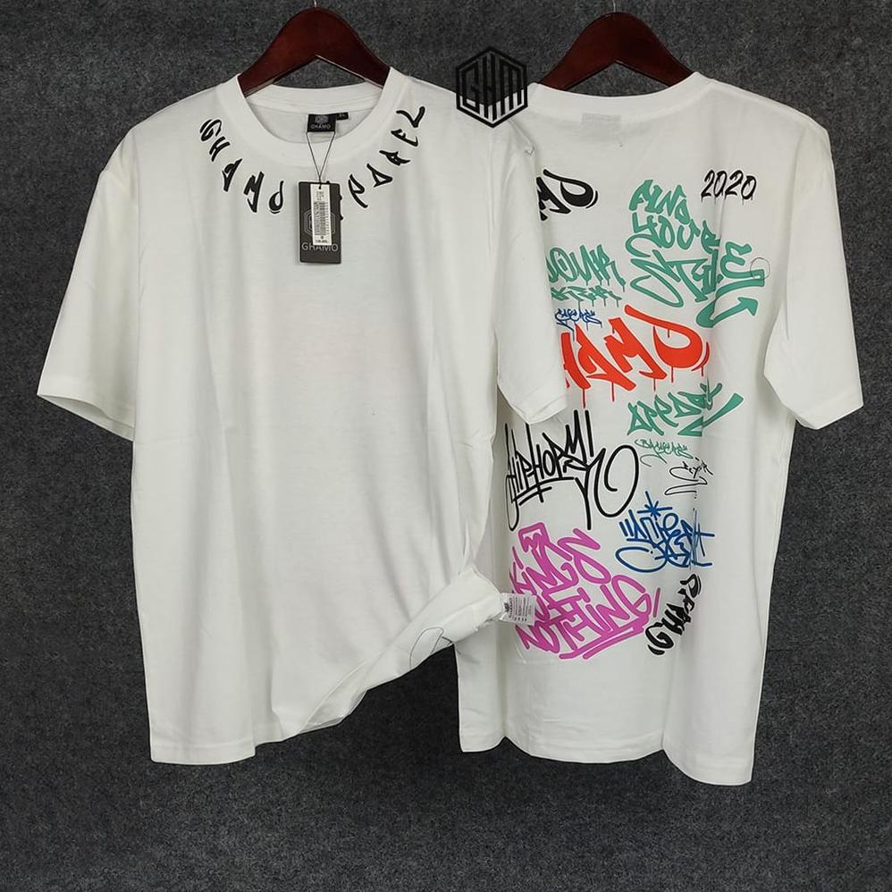 Miliki KAOS ORIGINAL GHAMO TSHIRT ORIGINAL GHAMO KAOS TULISAN MELENGKUNG KAOS TULISAN DILEHER KAOS T