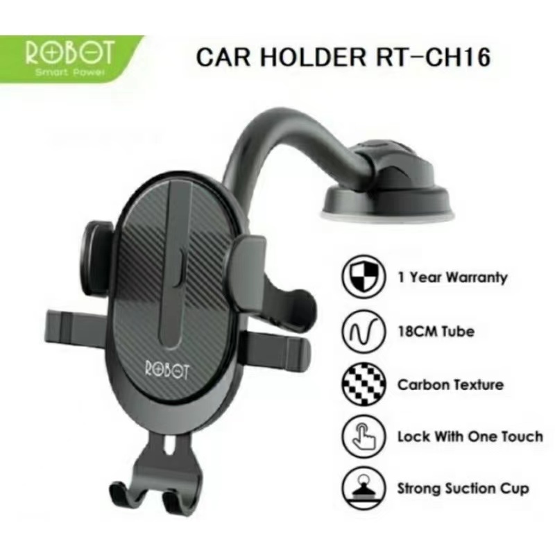 Holder HP ROBOT CH16 Mobil Dashboard Mount Bracket Universal Suction ORIGINAL GARANSI RESMI 1 Tahun