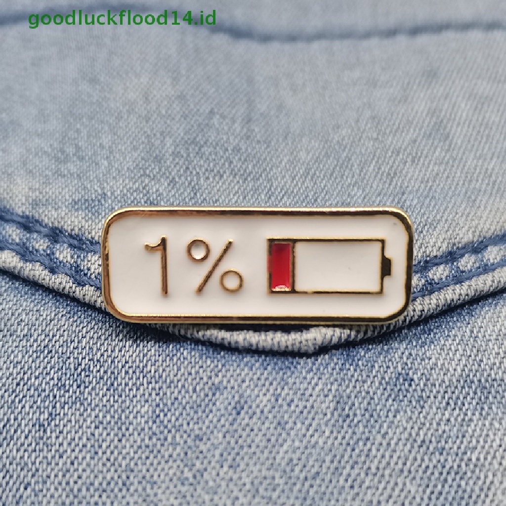 [GOOGFOUR] 1% 99% Jumlah Listrik Bros Gesper Logam Baju Lencana Kerah Pin Enamel Antik Pin Perhiasan Dekorasi Aksesoris Hadiah [TOP]