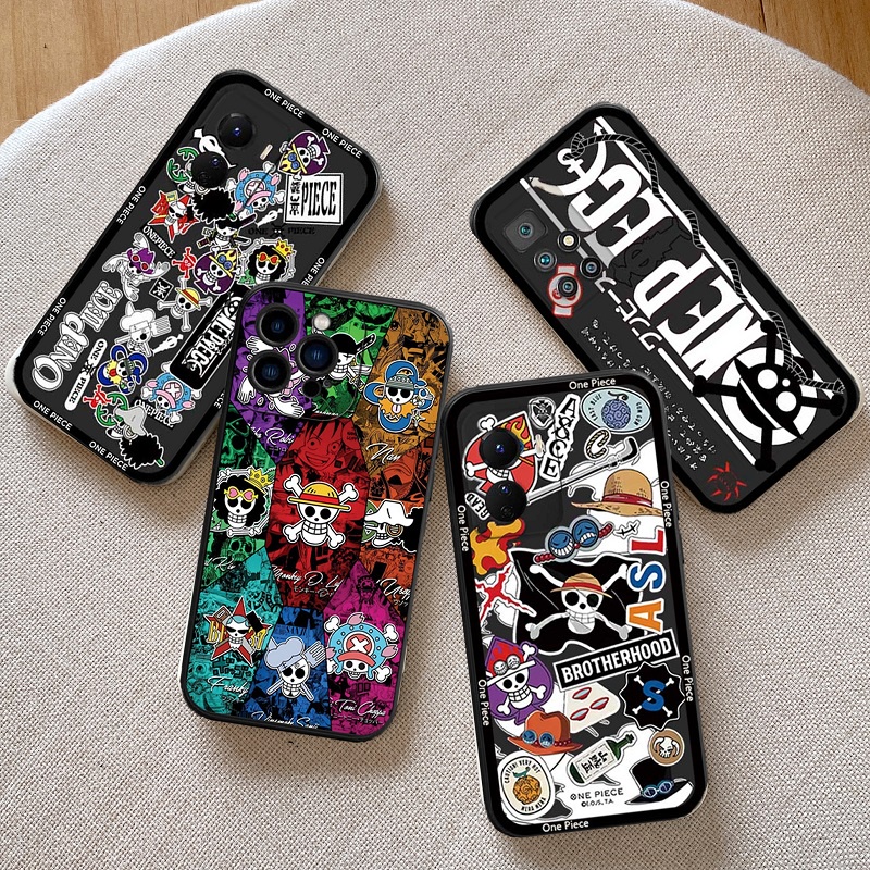 One Piece Case OPPO A17 A57 2022 Reno 8T A16 A16K A15 A54 A53 A12 A5S A7 A3S A11k A31 A52 A92 A94 A93 A37 F9 A1K Reno 7 6 5F 4F Luffy Brook and the Devil Fruit Sarung Silikon Lembut