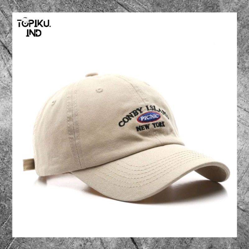 Topi Conby Island - Topi Baseball Logo Conby Island New York Topi Pria Wanita Unisex Distro .