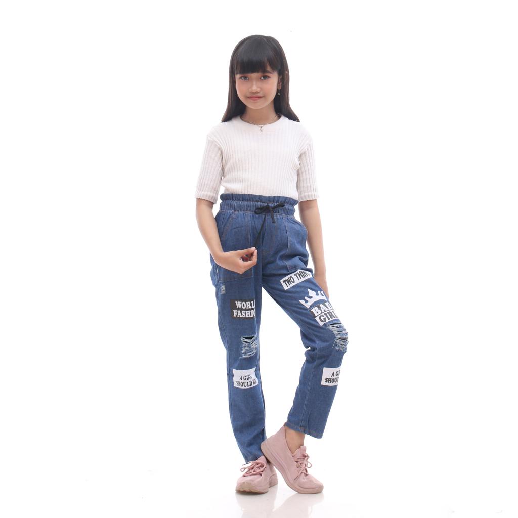 Celana Jeans Anak Tanggung Perempuan / Boyfriend Jeans Anak Kode 07