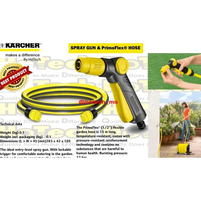 Karcher Spray Gun Set | Spray Gun With Primoflex Hose | Selang Air Set
