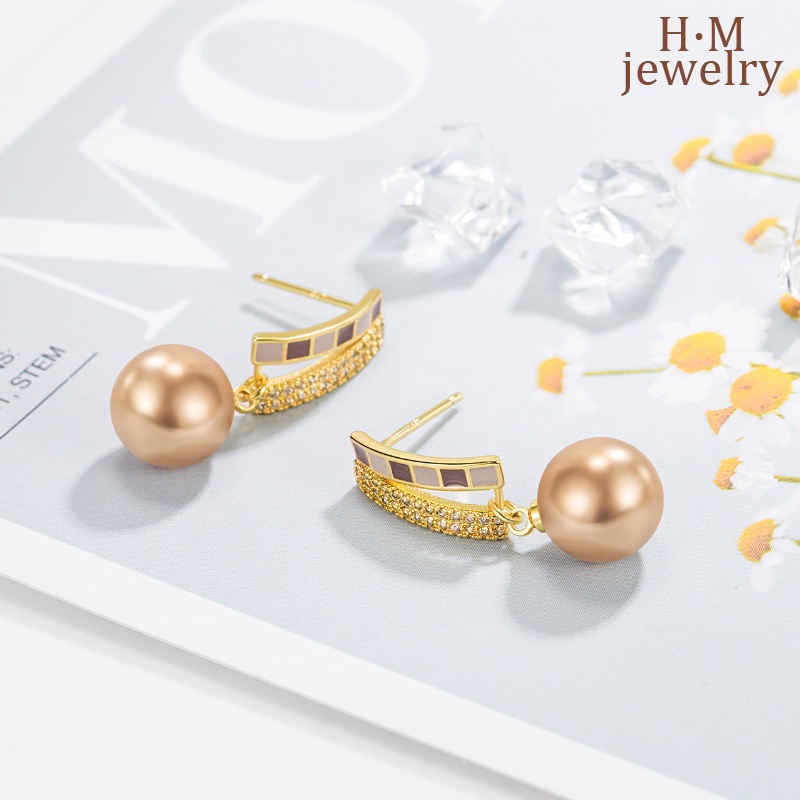 Anting Mutiara Teh Susu Elegan High Sense 2023new