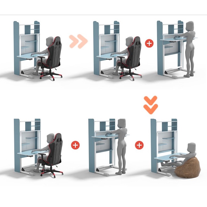 PIXEL Standing Electric Working Gaming Desk 3 in 1 Mode Meja Elektrik