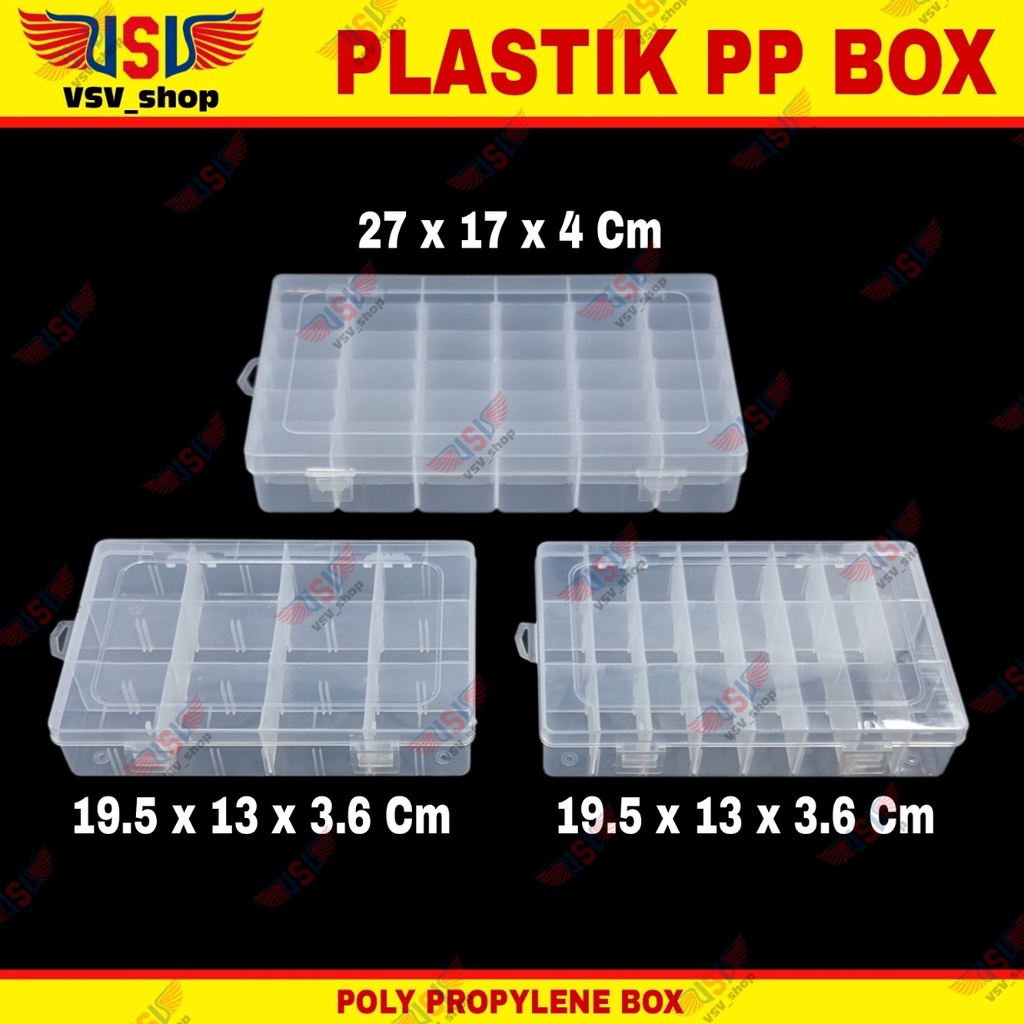 Kotak Plastik 24 Sekat Penyimpanan Box Plastik PP Case Plastic Storage Box QC24