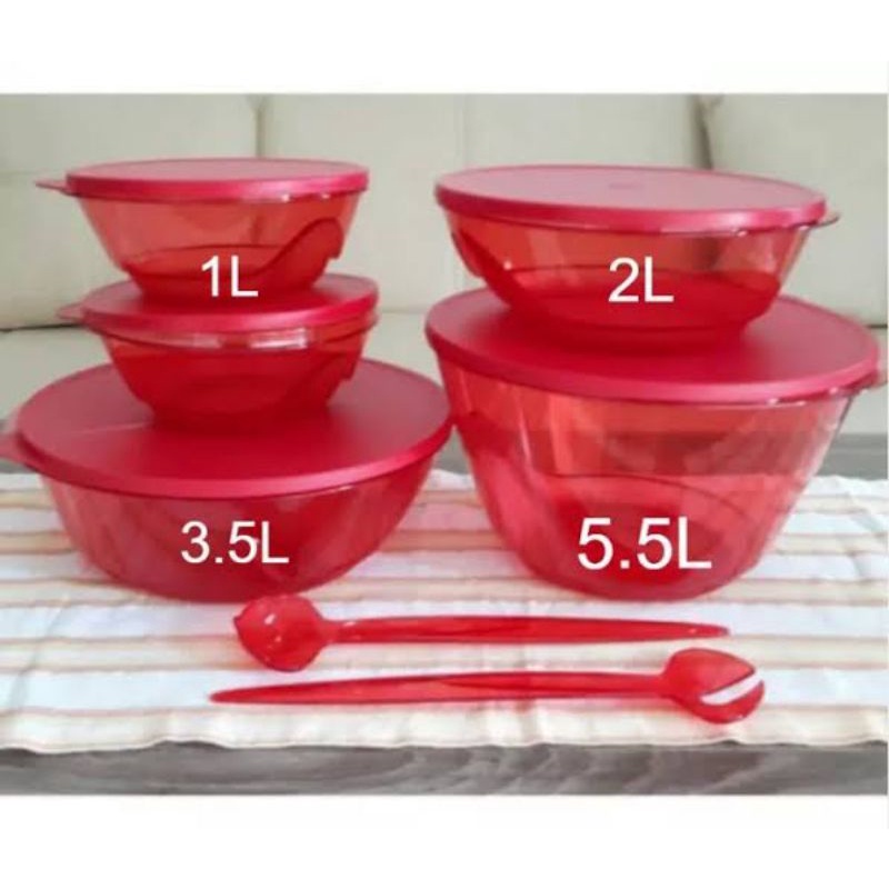 Tupperware set 3S bowl collection Merah