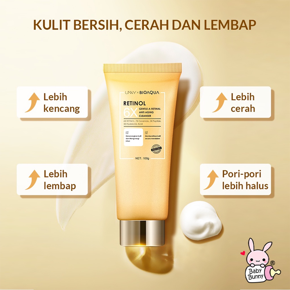 ❤ BELIA ❤ BIOAQUA 6X Gentle-A Retinol Anti Aging Skincare Retinol Cream Wajah | Retinol Serum Glowing | Facial Wash | Hydrating Toner | BPOM