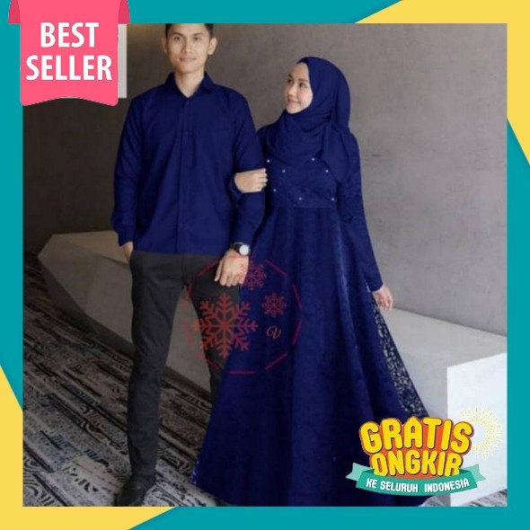 Ethica Elfa Couple Fair Brown Fashion Muslim Gamis Sarimbit 2023 Baju Sarimbit Pasangan Muslim Gamis