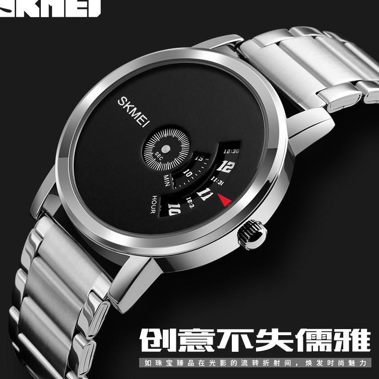 Jam Tangan Pria Analog Skmei 1260 Silver Black Water Resistant 30m ‑ LV.21Ja23ғ