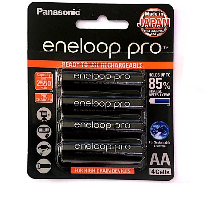 PANASONIC ORIGINAL ENELOOP PRO AA BATTERY 2.550 MAH - HITAM