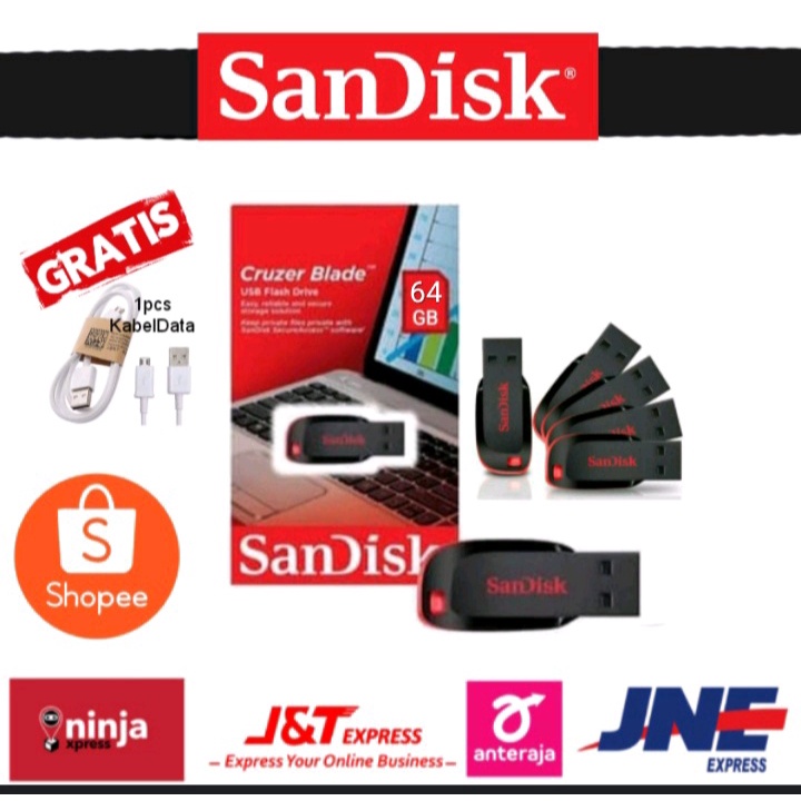 Flashdisk cruzer blade 8gb flashdisk bagus harga grosir 16GB / 32GB / 64GB / 128 GB BONUS KABELDATA 1PCS