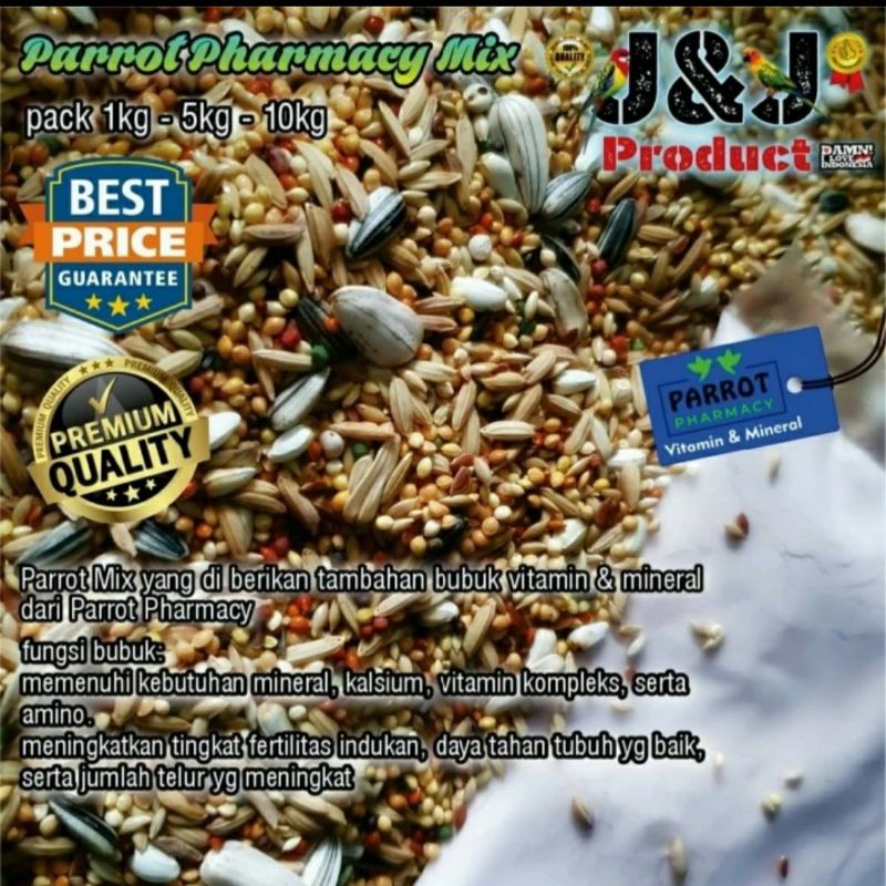J&J PARROT MIX PAKAN UNTUK BURUNG