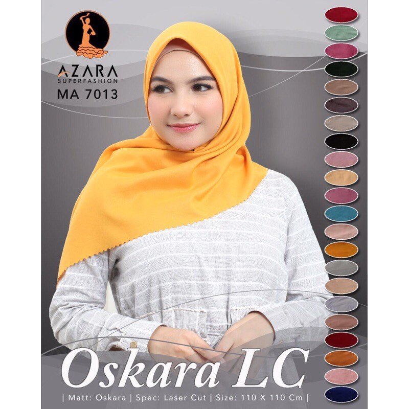 (ISI 10 + GRATIS 1) SEGI EMPAT AZARA OSKARA HIJAB PAKET USAHA GROSIR S LC POLOS LASERCUT SCARF SEGIE