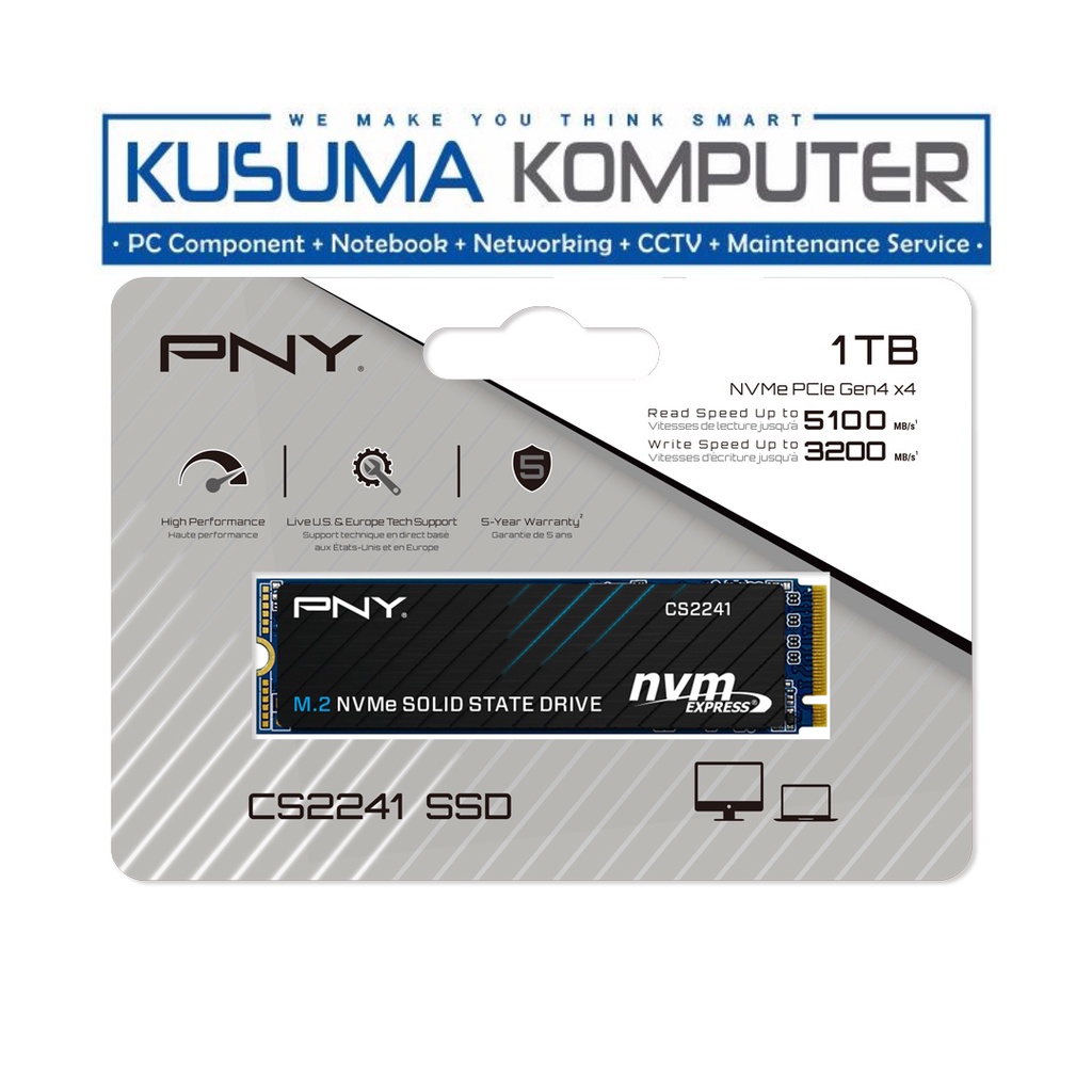 PNY CS2241 SSD 1TB M.2 NVMe PCIe Gen4 x4