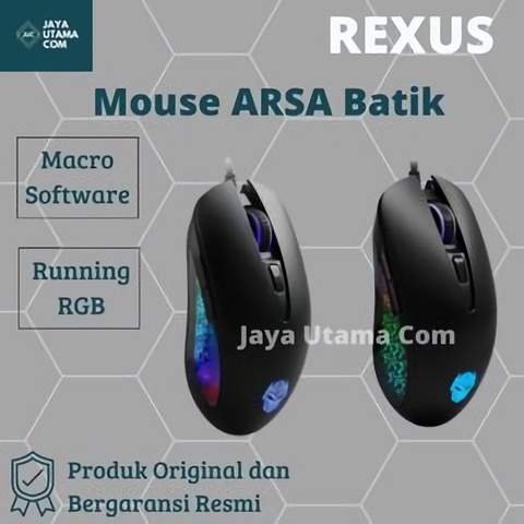 Mouse Rexus Arsa Pro Gaming Rgb Batik ORI