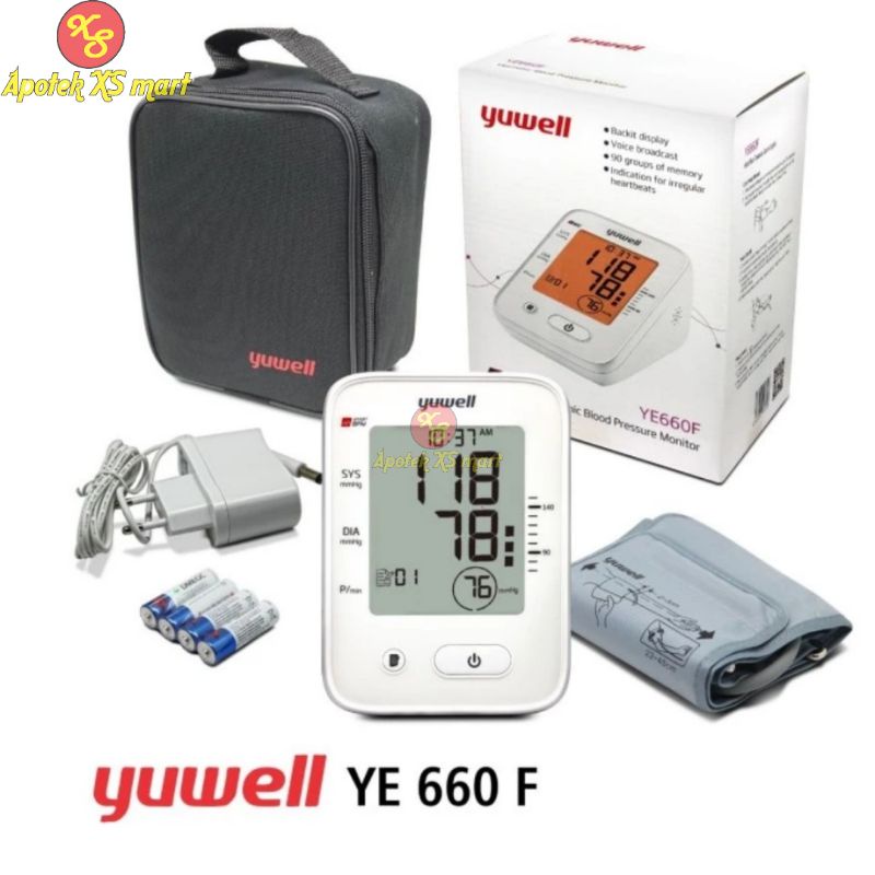 TENSIMETER DIGITAL YUWELL YE 660F WITH VOICE + ADAPTOR DENGAN SUARA