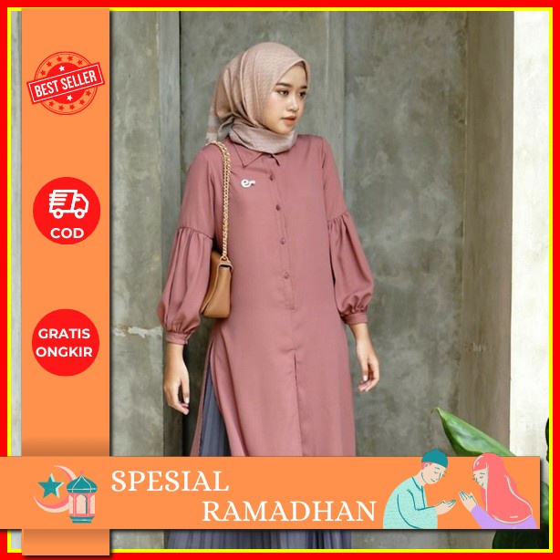 Arofah Tunik Atasan Wanita Dewasa Ceruty Import Premium Kekinian Motif Bunga Terbaru 2022 Mewah Halu