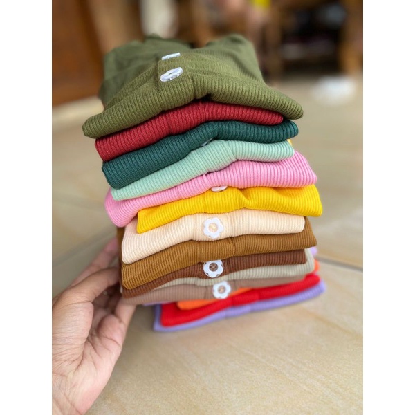 Baju ATASAN Anak Perempuan RUFFLE Knit Tee Rib Rib 1-5 tahun