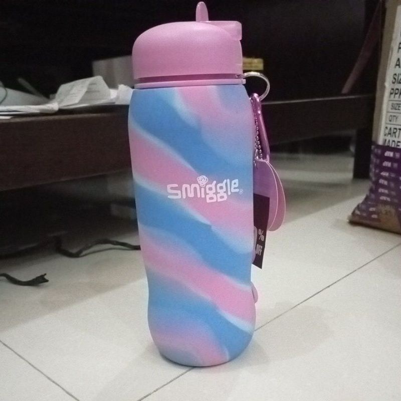 Botol Smiggle Roll Up Silicone bottle Pink