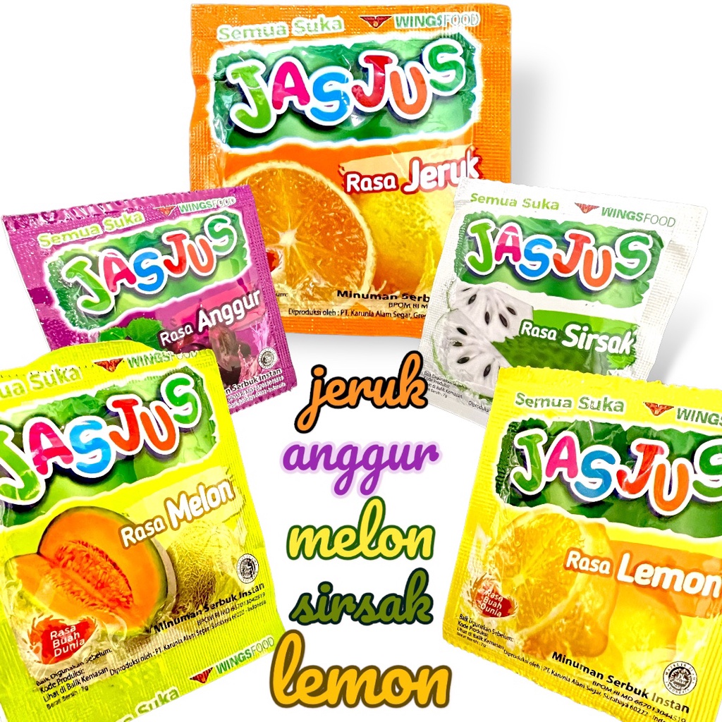 MINUMAN BUBUK JAS JUS ANEKA RASA BUAH 1 RENCENG ISI 10 PCS