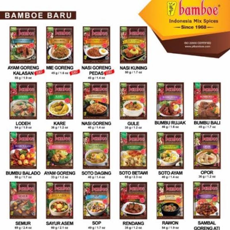 

BAMBOE BUMBU INSTANT RACIKAN NUSANTARA/ASIA