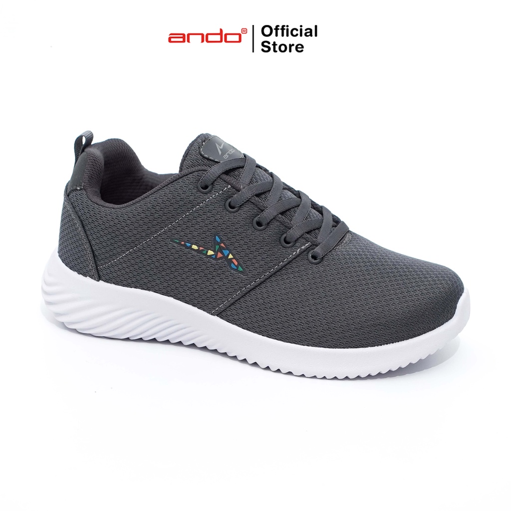 Ando Official Sepatu Sneakers Tivo Pria Dewasa - Abu-Abu Tua/Multi Warna