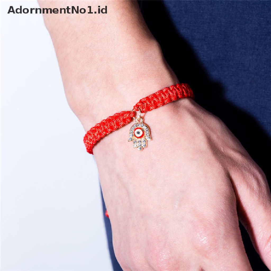 [AdornmentNo1] Keberuntungan Handmade Tali Manset Gelang Kristal Liontin Bangle Benang Wanita Perhiasan [ID]