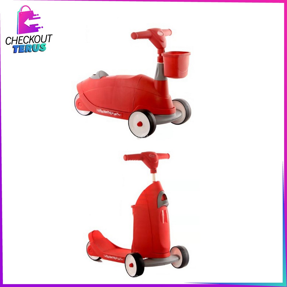 CT M107 Mainan Anak Keseimbangan Skuter Dorong 2IN1 Scooter Duduk Mobil Mobilan Anak Dorong Portable