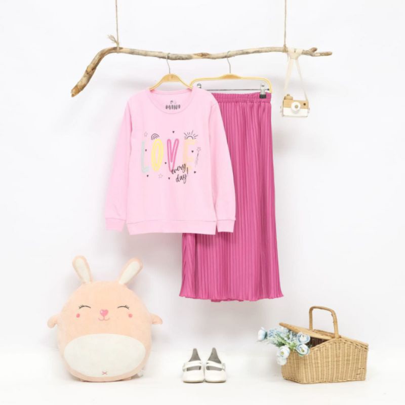 SET PLISKET NAIRA by Mini Dolphin, Set Plisket baju anak perempuan