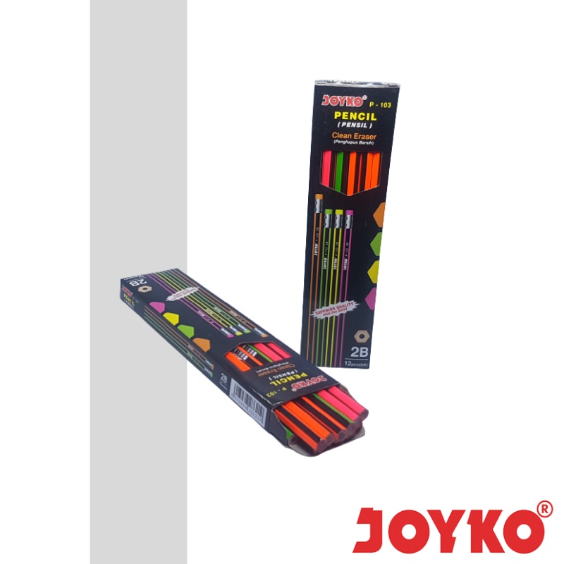

Pensil 2B Joyko P-103 Dengan Penghapus1 BOX 12 PCS