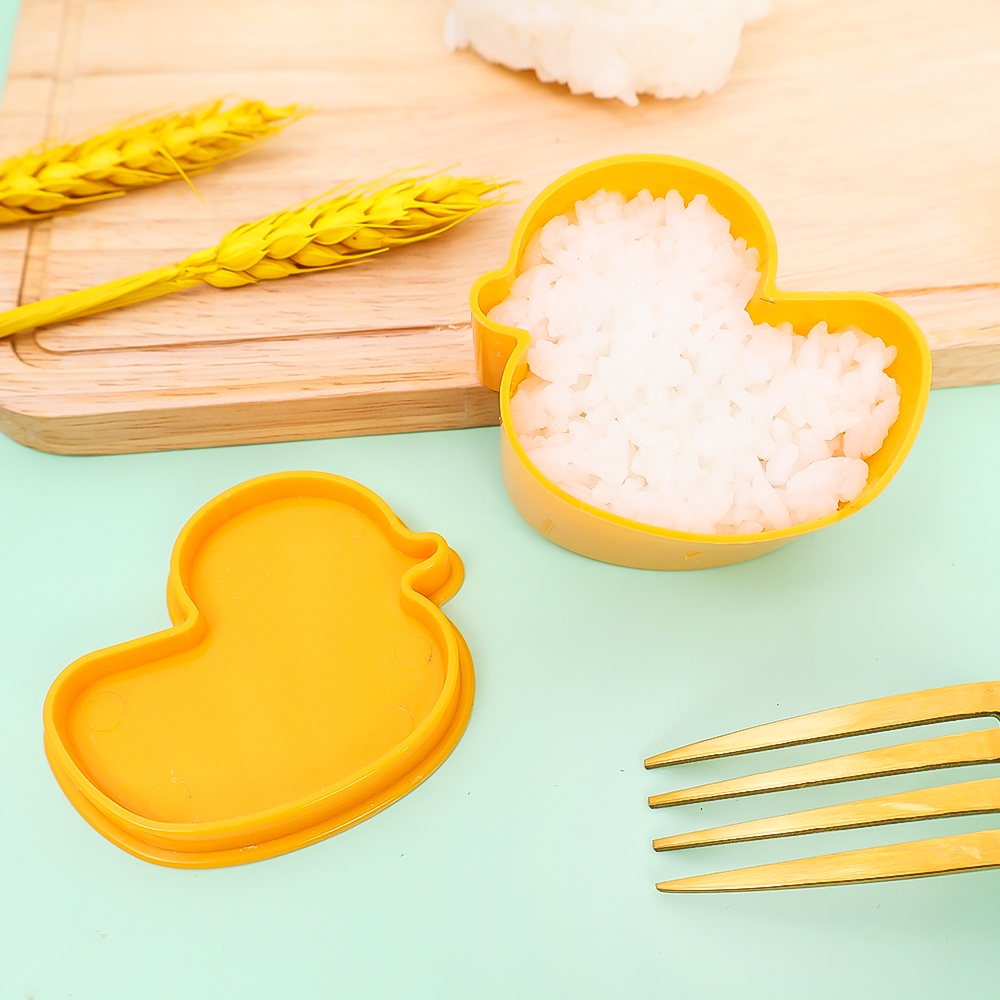 Cetakan Sushi Anak Kartun Rhubarb Bebek Rice Ball Cetakan Kue Tertutup Nasi Bento Biskuit Alat Utilitas Aksesoris Dapur Makanan Press Mold Alat Kue Gadget