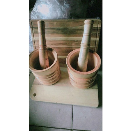 LUMPANG KAYU TUMBUKAN ALU 16CM