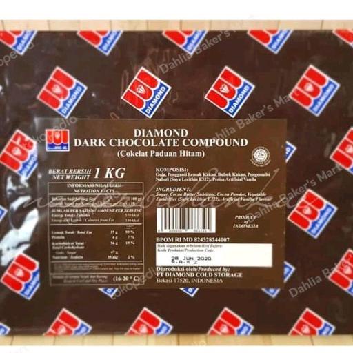 

Diamond Dark Chocolate Compound Coklat Batang Repack 250 Gram