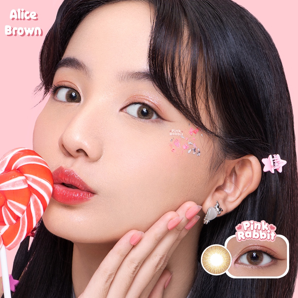 Pink Rabbit Softlens Minus Alice Soflens Brown