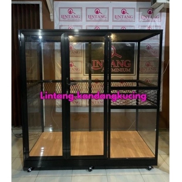 Kandang Kucing Rumah Kucing Model Aquarium Cat Model Simpel Full Lampu