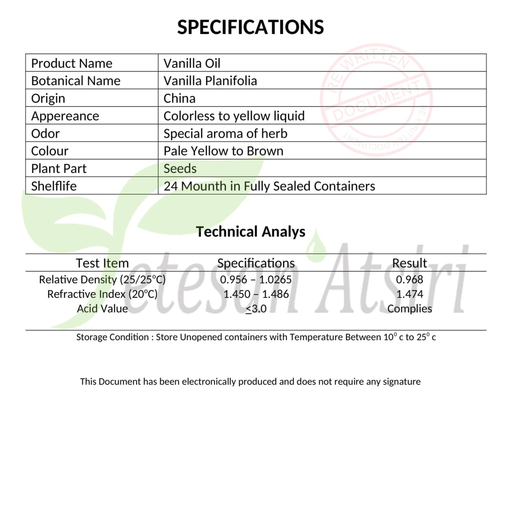 50ml minyak atsiri vanilla murni tanpa campuran vanilla vanila vanili pure essential oil therapeutic grade aromatherapy aromaterapi aromaterapy oil burner 50 ml