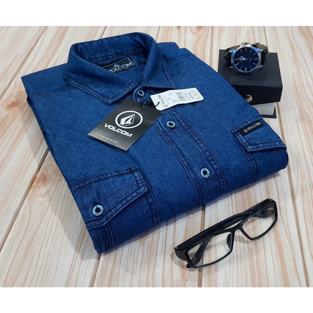 kemeja jeans lengan pendek kualitas distro kemeja pria jeans kualitas premium kemeja pria lengan pen