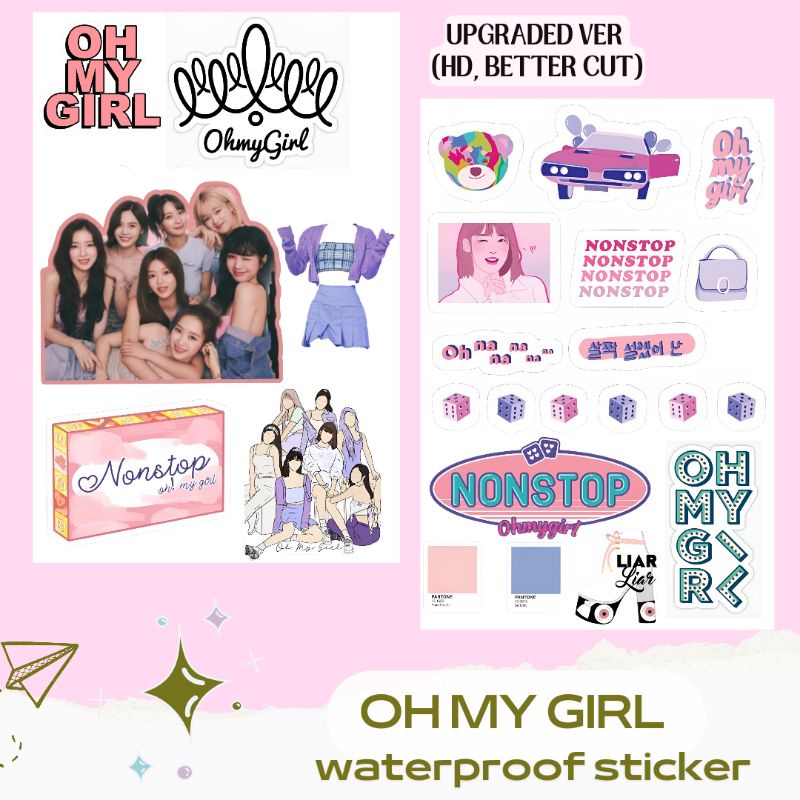 

OH MY GIRL WATERPROOF STICKER ISI 2 LEMBAR UNTUK HP LAPTOP JOURNAL NOTEBOOK CATATAN KP0P KOREA GIRGLGROUP HIGH QUALITY HIGH DEFINITION