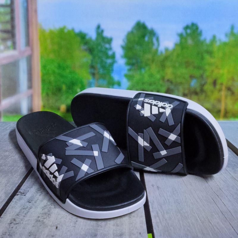 Sandal Pria Import Adidas Adilette Slop Hitam Grade Original