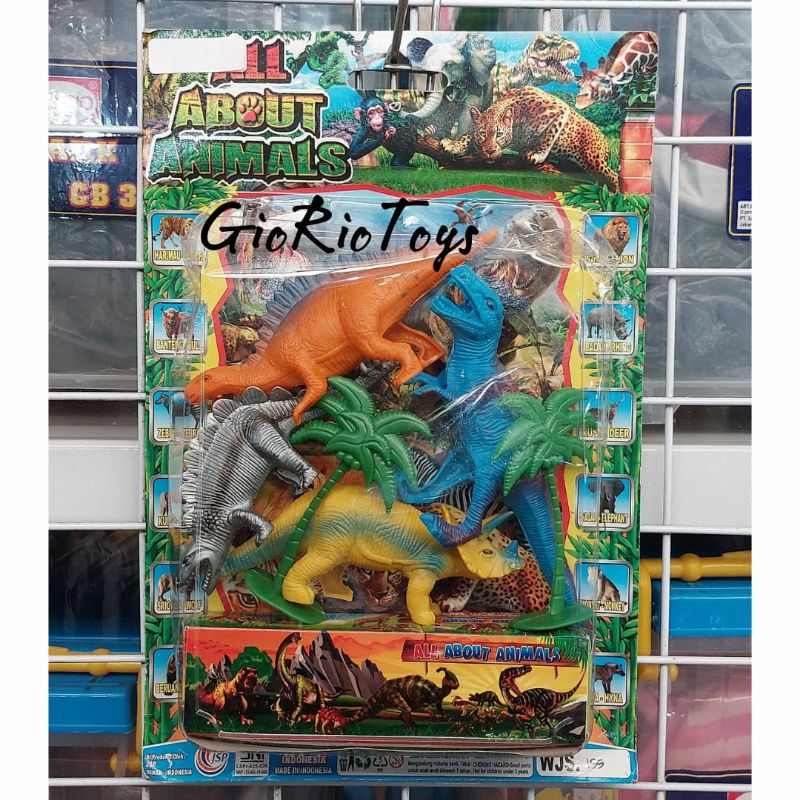 Mainan Anak Dinosaurus Mainan Figure Dinosaurus Ukuran Besar 1 Set Isi 4 / Mainan Hiasan Kue Ulang T