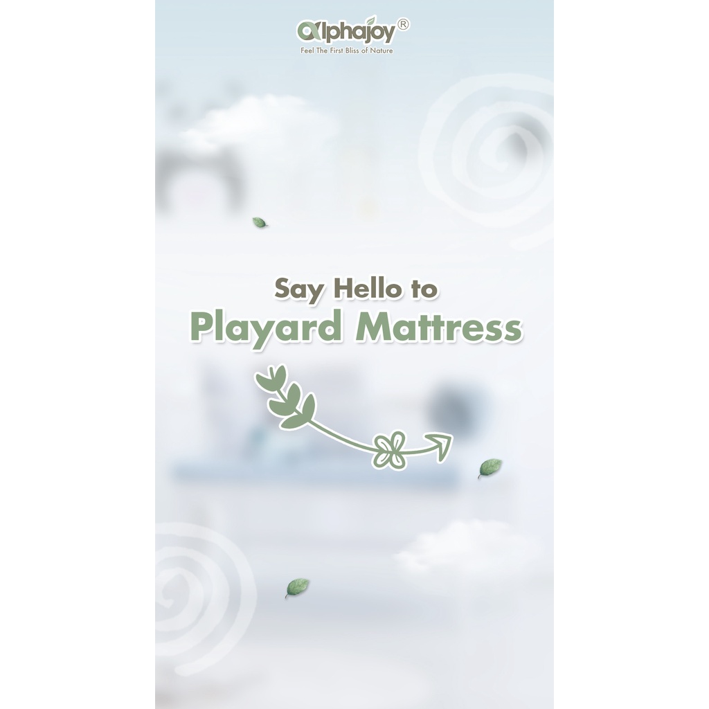 ALPHAJOY PLAYARD MATTRESS 100% NATURAL LATEX 150X100X6CM W/ MILD COVER